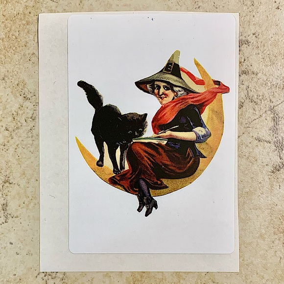 6/$12 🎃 Vintage Halloween Postcard Sticker - Picture 1 of 1